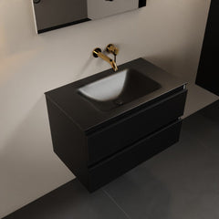 MONDIAZ AIVY 80cm badmeubel Urban, wastafel Urban solid surface midden zonder kraangat