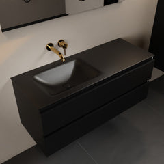 MONDIAZ AIVY 120cm badmeubel Urban, wastafel Urban solid surface links zonder kraangat