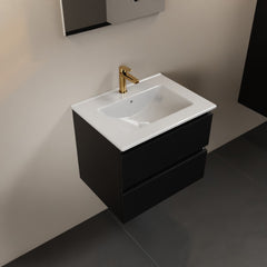 MONDIAZ AIVY 60cm bathroom furniture Urban, glossy white ceramic sink central 1 tap hole with mirror