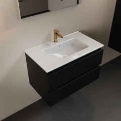 MONDIAZ AIVY 80cm Bathroom Furniture Urban, glossy white ceramic basin center 1 tap hole with mirror