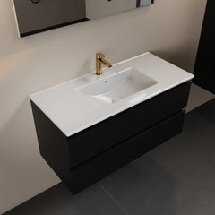 MONDIAZ AIVY 100cm badmeubel Urban, wastafel glanzend wit keramiek midden 1 kraangat