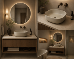Wiesbaden Sofia waskom - rond - 44 x 44 x 13,5 cm - keramiek - beige