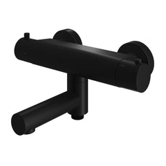 Hotbath Cobber B020 badthermostaat met draaibare uitloop Gepolijst Zwart PVD