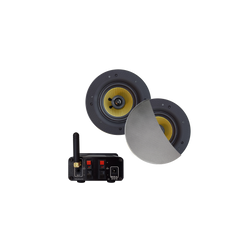 BLUETOOTH AUDIOSYSTEEM (30 WATT / BT4.0 / AUTO-AUX)  MET RUMBA SPEAKERSET (MAT CHROOM), 230V/12V