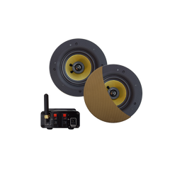 BLUETOOTH AUDIOSYSTEEM (50 WATT / BT4.0 / AUTO-AUX)  MET SAMBA SPEAKERSET (BRUSHED BRONZE), 230V/12V