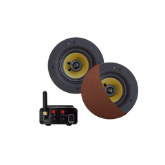 BLUETOOTH AUDIOSYSTEEM (50 WATT / BT4.0 / AUTO-AUX)  MET SAMBA SPEAKERSET (BRUSHED COPPER), 230V/12V