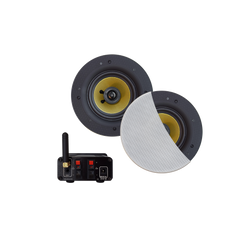 BLUETOOTH AUDIOSYSTEEM (50 WATT / BT4.0 / AUTO-AUX)  MET SAMBA SPEAKERSET (WIT), 230V/12V