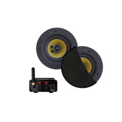BLUETOOTH AUDIOSYSTEEM (50 WATT / BT4.0 / AUTO-AUX)  MET SAMBA SPEAKERSET (MAT ZWART), 230V/12V