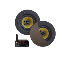 BLUETOOTH AUDIOSYSTEEM (70 WATT / BT4.0 / AUTO-AUX)  MET ZUMBA SPEAKERSET (INOX/RVS LOOK), 230V/24V