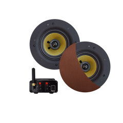 BLUETOOTH AUDIOSYSTEEM (70 WATT / BT4.0 / AUTO-AUX)  MET ZUMBA SPEAKERSET (BRUSHED COPPER), 230V/24V