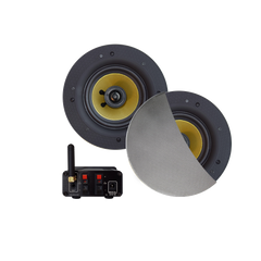 BLUETOOTH AUDIOSYSTEEM (70 WATT / BT4.0 / AUTO-AUX)  MET ZUMBA SPEAKERSET (MAT CHROOM), 230V/24V