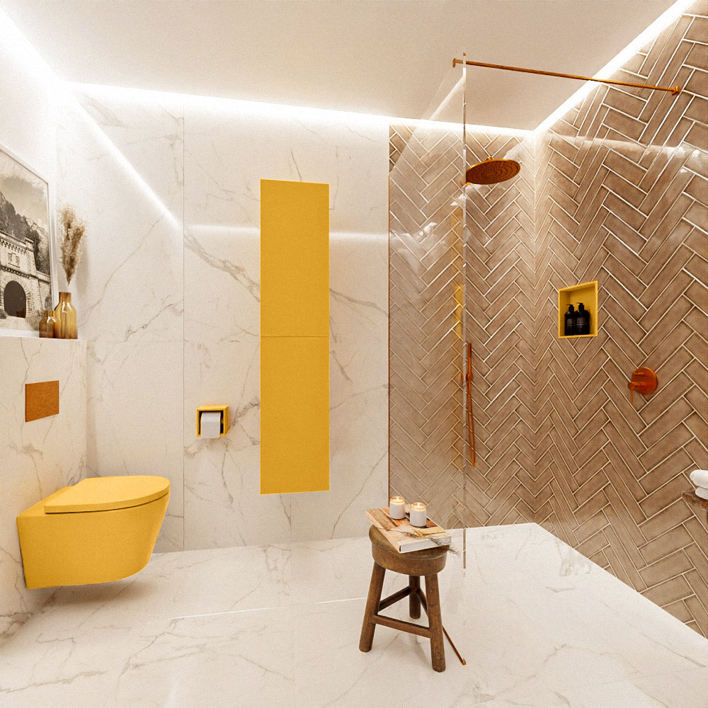 MONDIAZ BEAM 160cm kolomkast kleur ocher met 2 deuren
