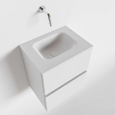MONDIAZ ADA 40cm toiletmeubel talc. LEX wastafel talc positie midden. Zonder kraangat