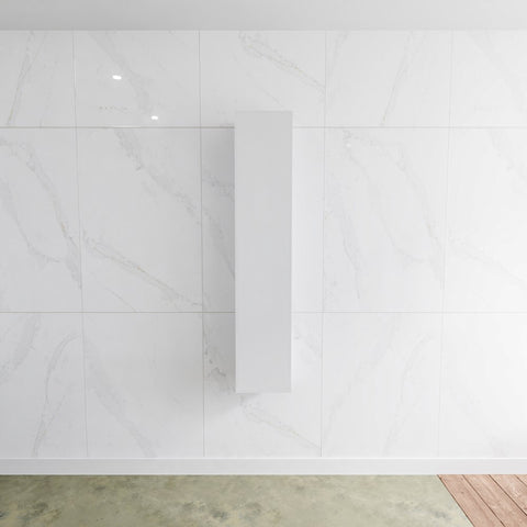 MONDIAZ LAGOM solid surface kolomkast 150 in kleur talc linksdraaiend.