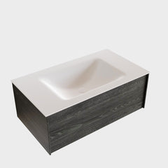 MONDIAZ LUSH 80 badmeubel antracite 1 lade wastafel CLOUD midden geen kraangat