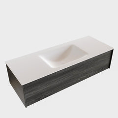 MONDIAZ LUSH 120cm badmeubel antracite 1 lade wastafel CLOUD midden 1 kraangat