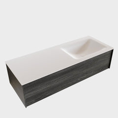 MONDIAZ LUSH 120cm badmeubel antracite 1 lade wastafel CLOUD rechts 1 kraangat