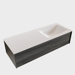 MONDIAZ LUSH 120 badmeubel antracite 1 lade wastafel rechts geen kraangat