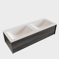 MONDIAZ LUSH 120 badmeubel antracite 1 lade wastafel CLOUD dubbel 2 kraangaten