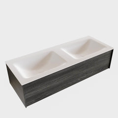 MONDIAZ LUSH 120 badmeubel antracite 1 lade wastafel dubbel geen kraangat