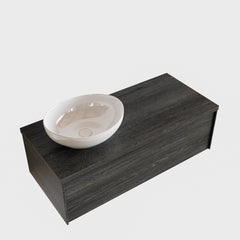 MONDIAZ LUSH 100cm badmeubel antracite 1 lades wastafel BARCO links 1 kraangat