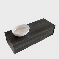 MONDIAZ LUSH 120cm badmeubel antracite 1 lades wastafel BARCO links 1 kraangat