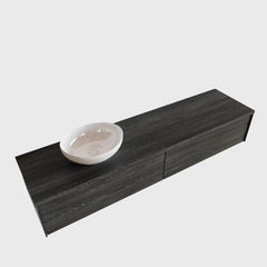 MONDIAZ LUSH 180cm badmeubel antracite 2 lades wastafel BARCO links 1 kraangat