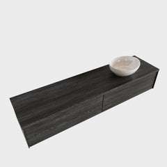 MONDIAZ LUSH 180 badmeubel antracite 2 lades wastafel BARCO rechts 1 kraangat