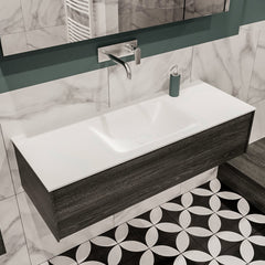 MONDIAZ LUSH 120 badmeubel antracite 1 lade wastafel midden geen kraangat