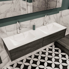 MONDIAZ LUSH 150 badmeubel antracite 2 lades wastafel dubbel 2 kraangaten