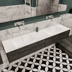 MONDIAZ LUSH 180 badmeubel antracite 2 lades wastafel dubbel geen kraangat