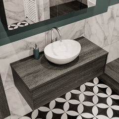 MONDIAZ LUSH 100 badmeubel antracite 1 lades wastafel BARCO midden 1 kraangat