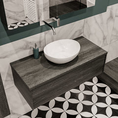 MONDIAZ LUSH 100 badmeubel antracite 1 lades BARCO midden geen kraangat