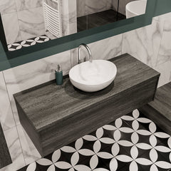 MONDIAZ LUSH 120 badmeubel antracite 1 lades wastafel BARCO midden 1 kraangat