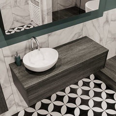 MONDIAZ LUSH 120cm badmeubel antracite 1 lades wastafel BARCO links 1 kraangat