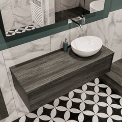 MONDIAZ LUSH 120 badmeubel antracite 1 lades BARCO rechts geen kraangat