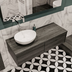 MONDIAZ LUSH 120 badmeubel antracite 2 lades BARCO links geen kraangat