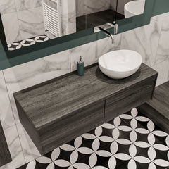 MONDIAZ LUSH 120 badmeubel antracite 2 lades BARCO rechts geen kraangat