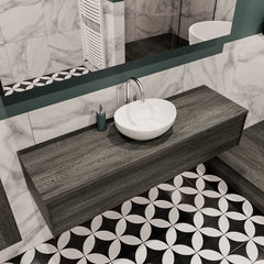 MONDIAZ LUSH 150 badmeubel antracite 1 lades wastafel BARCO midden 1 kraangat