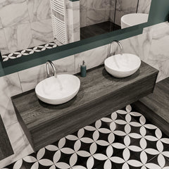 MONDIAZ LUSH 150 badmeubel antracite 1 lades BARCO dubbel 2 kraangaten