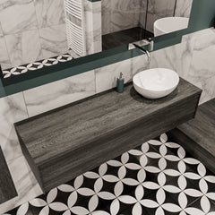 MONDIAZ LUSH 150 badmeubel antracite 1 lades BARCO rechts geen kraangat