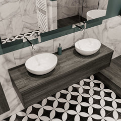 MONDIAZ LUSH 150 badmeubel antracite 1 lades BARCO dubbel geen kraangat