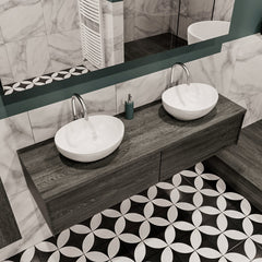 MONDIAZ LUSH 150 badmeubel antracite 2 lades BARCO dubbel 2 kraangaten