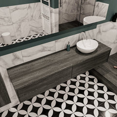 MONDIAZ LUSH 180 badmeubel antracite 2 lades wastafel BARCO rechts 1 kraangat