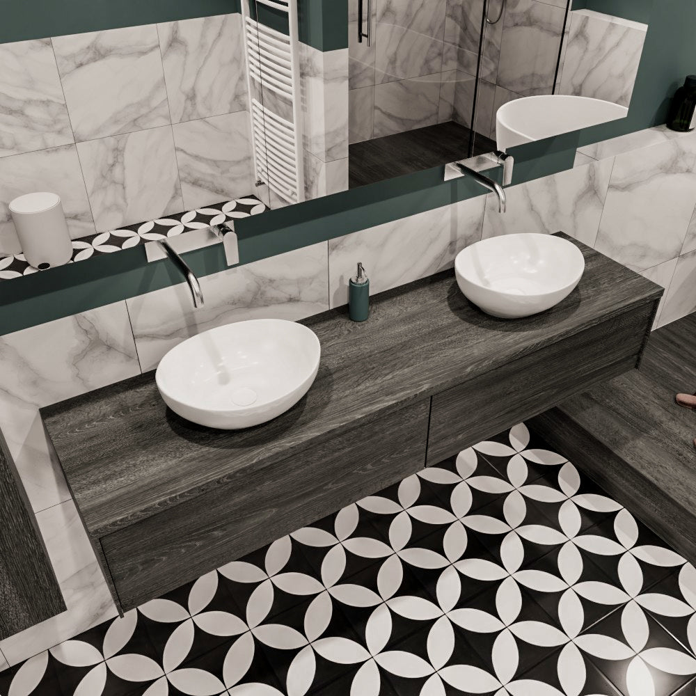 MONDIAZ LUSH 180 badmeubel antracite 2 lades BARCO dubbel geen kraangat