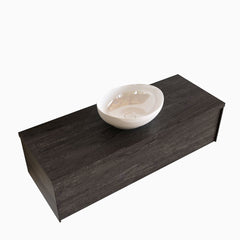 MONDIAZ LUSH 120 badmeubel dark brown 1 lades wastafel BARCO midden 1 kraangat