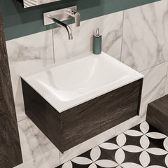 MONDIAZ LUSH 60 badmeubel dark brown 1 lade wastafel midden geen kraangat