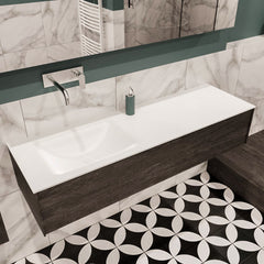 MONDIAZ LUSH 150 badmeubel dark brown 1 lade wastafel links geen kraangat