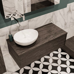 MONDIAZ LUSH 100 badmeubel dark brown 1 lades BARCO links geen kraangat