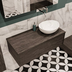 MONDIAZ LUSH 100 badmeubel dark brown 1 lades BARCO rechts geen kraangat